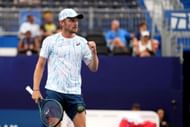 Belgian veteran David Goffin (pictured) will take on Taylor Fritz for a spot in the semifinals (Picture: Getty)